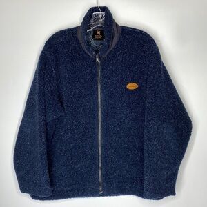 Vintage Browning Navy Blue Full Zip Fleece Jacket Size Small